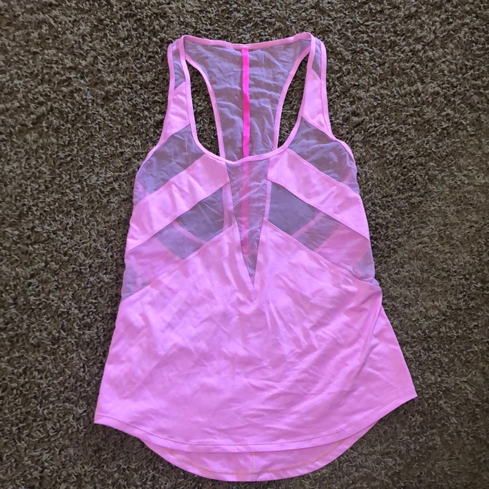 Lululemon tank mesh panels marbled pink size 6